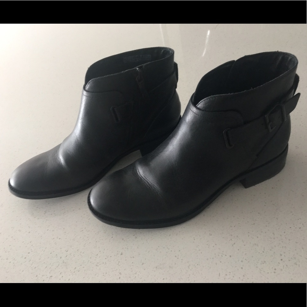 Black 8.5 UGG leather booties worn once